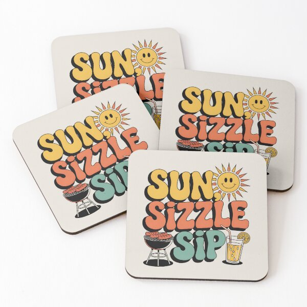 Item preview, Sun, Sizzle, Sip Summer Vibes Quote designed and sold by Jollys-ArtShop.