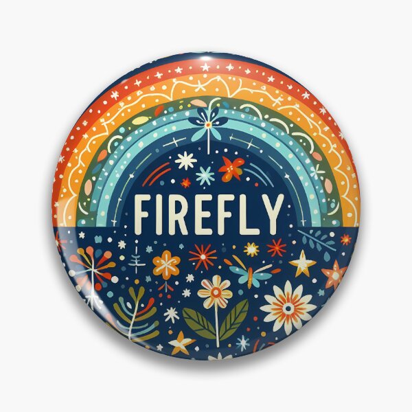 Item preview,  Scandinavian Folk Art Cute Glowing Fireflies and Rainbow by heidiannemorris © designed and sold by FOLK ART FUSION.