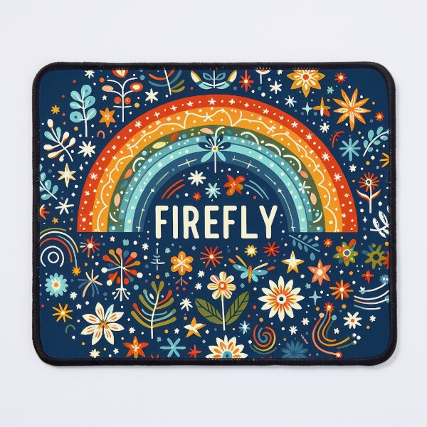 Item preview,  Scandinavian Folk Art Cute Glowing Fireflies and Rainbow by heidiannemorris © designed and sold by FOLK ART FUSION by heidiannemorris.