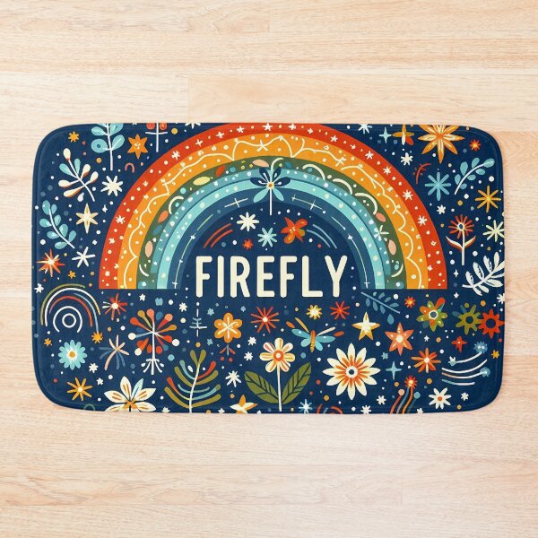 Item preview,  Scandinavian Folk Art Cute Glowing Fireflies and Rainbow by heidiannemorris © designed and sold by FOLK ART FUSION by heidiannemorris.