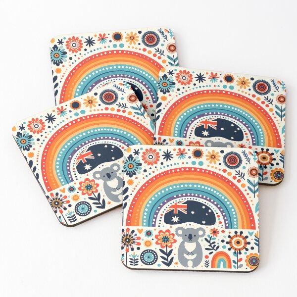 Item preview,  Scandinavian Folk Art Cute Koala and Rainbow by heidiannemorris © designed and sold by FOLK ART FUSION by heidiannemorris.