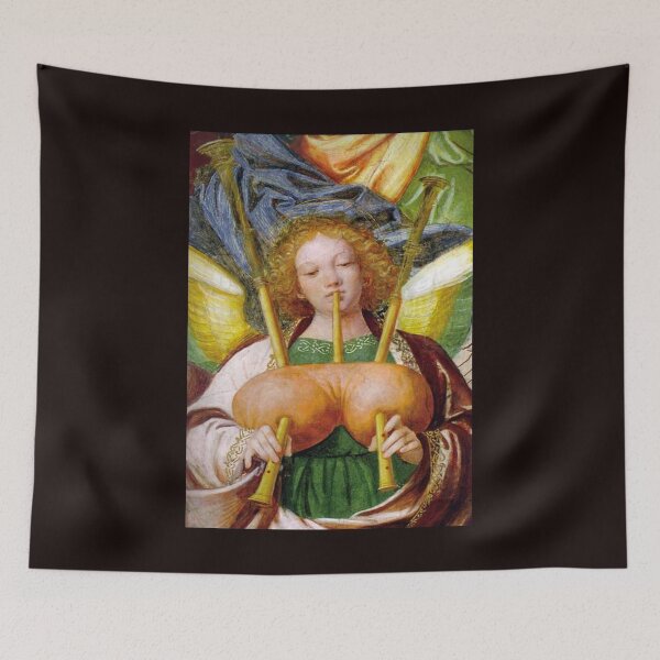 Item preview, Angel Playing Bagpipes – Medieval Art designed and sold by VintageManiac.