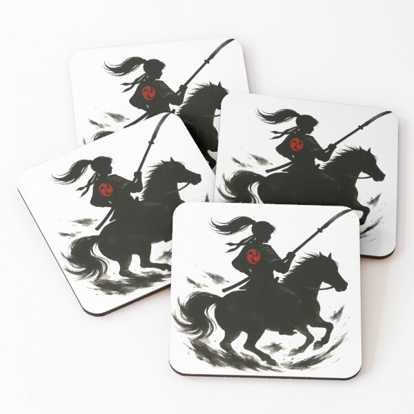 Item preview, 影駆ける巴御前 – Sumi-e Female Warrior on Horseback | Ink Shadow – Sumikage Series designed and sold by Taki_jp_design.