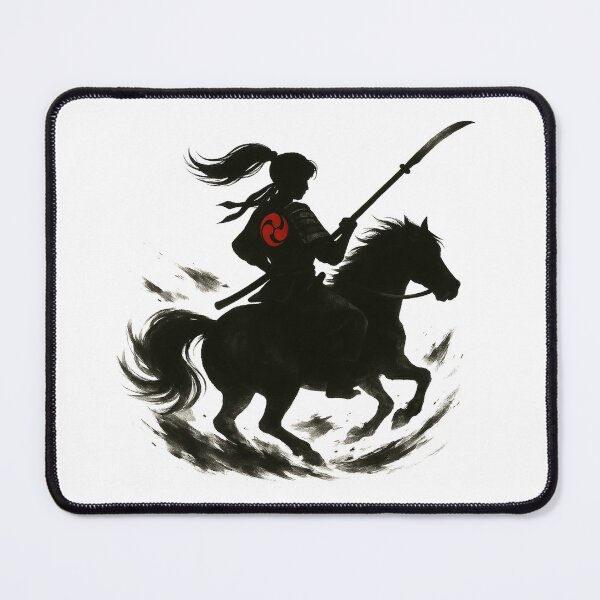 Item preview, 影駆ける巴御前 – Sumi-e Female Warrior on Horseback | Ink Shadow – Sumikage Series designed and sold by Taki_jp_design.