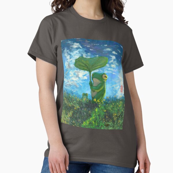 Aperçu de l'œuvre Parodie de grenouille de La Femme à l'ombrelle de Monet – Art fantaisiste de grenouille impressionniste créée et vendue par DingHuArt.