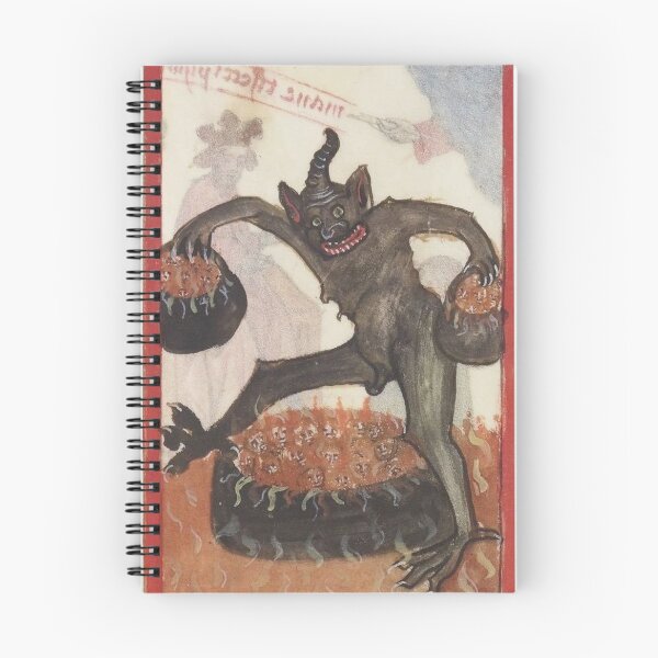 Item preview, Medieval Miniature of Sinners in Hell with a Giant Devil designed and sold by VintageManiac.