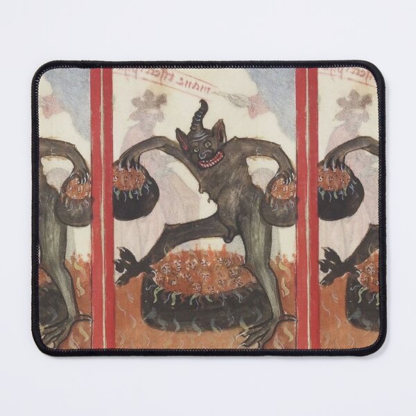 Item preview, Medieval Miniature of Sinners in Hell with a Giant Devil designed and sold by VintageManiac.