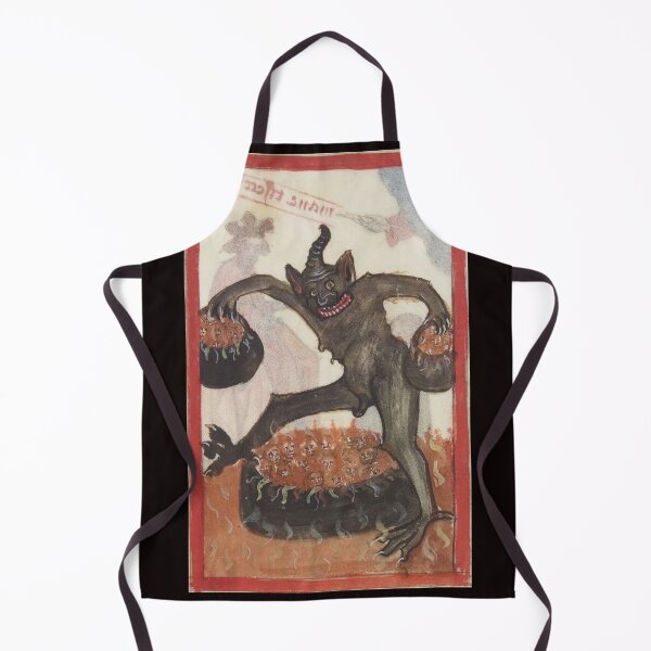 Item preview, Medieval Miniature of Sinners in Hell with a Giant Devil designed and sold by VintageManiac.