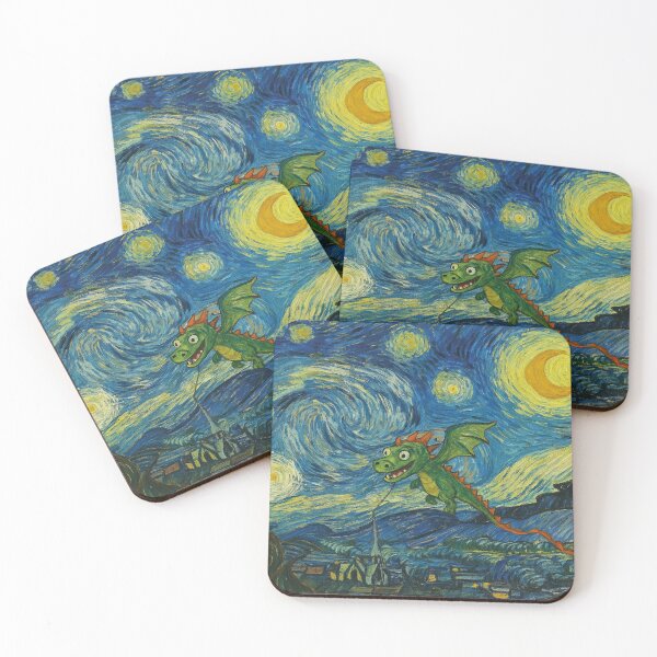 Item preview, Vincent van Gogh, Starry Night with Dragons designed and sold by Mauswohn.