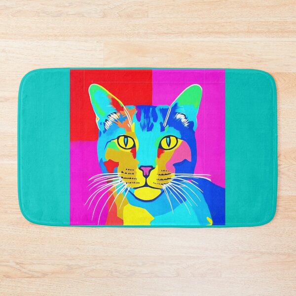 Item preview, Multi Colored Pop Art Cat Portrait  designed and sold by Marymarice.