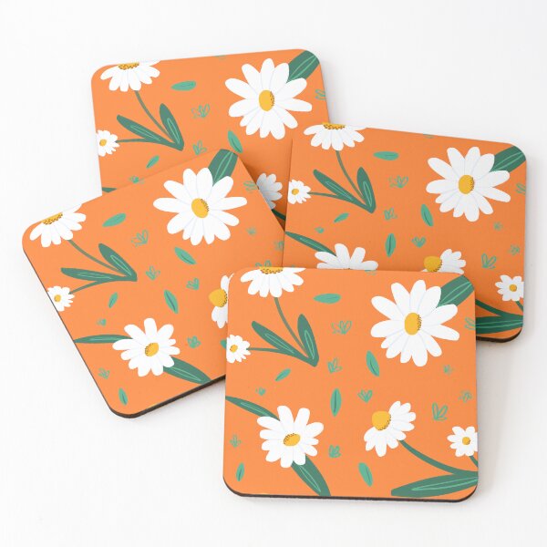 Item preview, Loose field of Daisy in orange background  designed and sold by scarabocchidica.