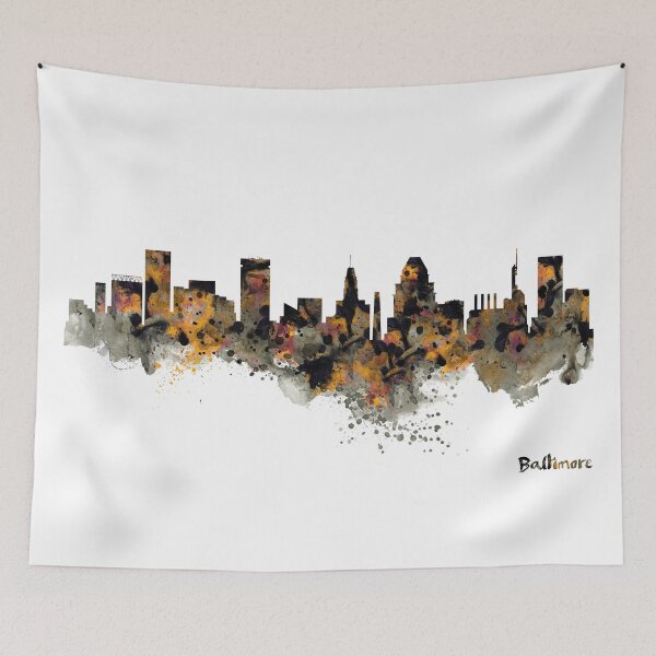 Item preview, Baltimore Skyline Watercolor designed and sold by caracatita75.