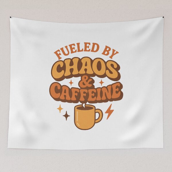 Item preview, Fueled by Chaos and Caffeine - Funny Retro Mom Life Design - Coffee Lover Design - Vintage Sublimation Art for Busy Moms designed and sold by ArtbotsGallery.
