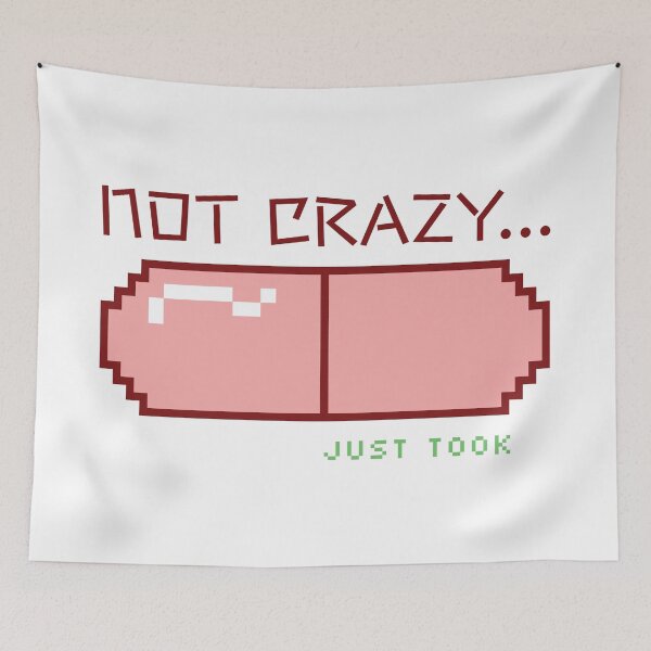 Item preview, "Not Crazy, Just Took the Red Pill" Pixel Art Matrix Design designed and sold by my-wishlist.
