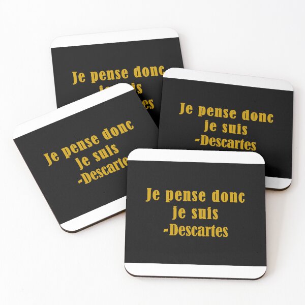 Item preview, Descartes quote in French sticker designed and sold by anythingbutbroicism.