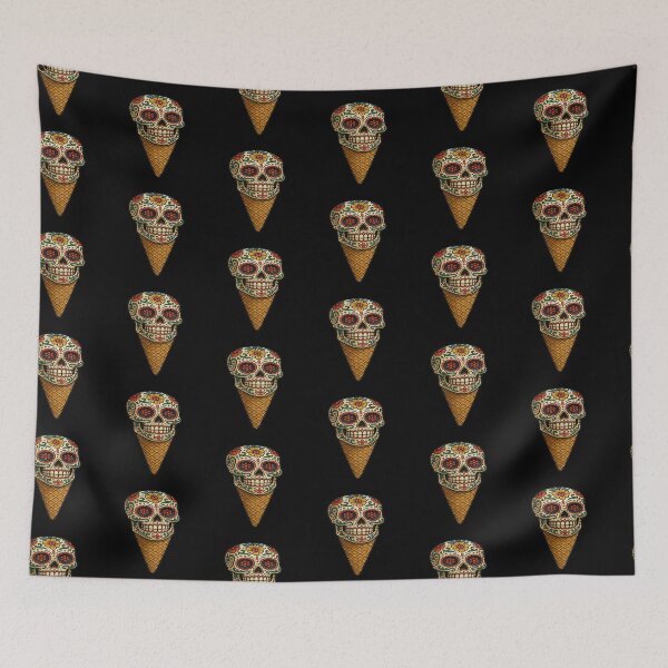 Item preview, Mexican Sugar Skull in Ice Cream Cone designed and sold by LaNadaYFundante.