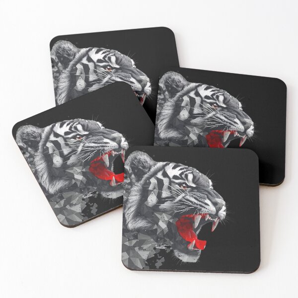 Item preview, Roaring Tiger head in geometric style, exotic cat lovers T-shirt designed and sold by PeffysArt.