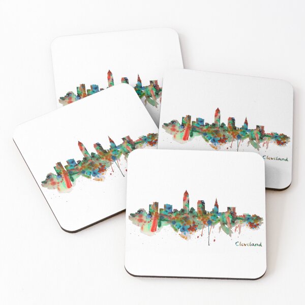 Item preview, Cleveland Skyline Watercolor designed and sold by caracatita75.
