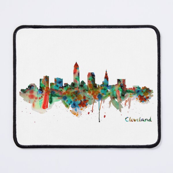 Item preview, Cleveland Skyline Watercolor designed and sold by caracatita75.