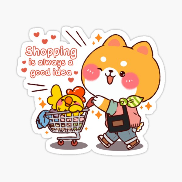 Item preview, Shopping Shiba designed and sold by NasDoodleArt.