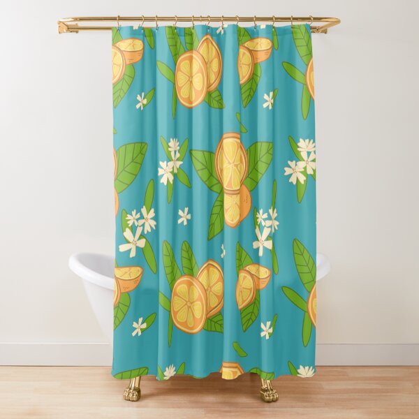 Item preview, Orange fruit pattern in blue background  designed and sold by scarabocchidica.