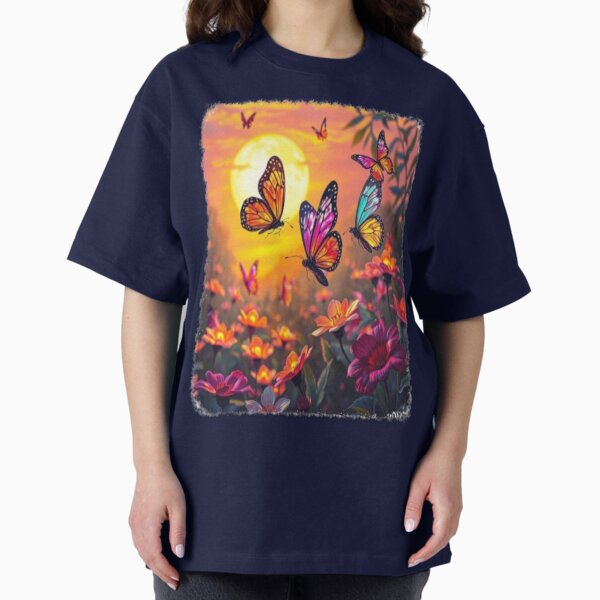Butterfly Bliss at Sunset Oversized T-Shirt