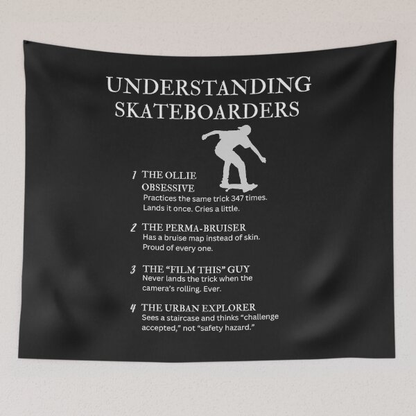 Item preview, Understanding Skateboarders – Funny Skate Culture Humor for Shredders – Black designed and sold by PsyFlow35.