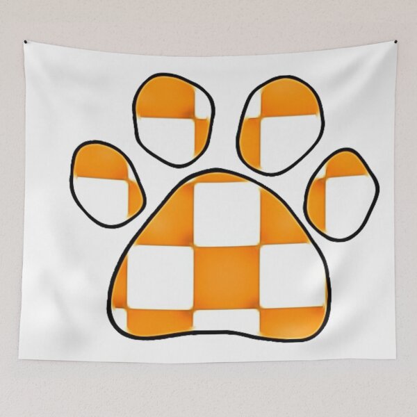 Item preview, Puppy Paw - Orange Checker designed and sold by Pickle Wicked Designs.