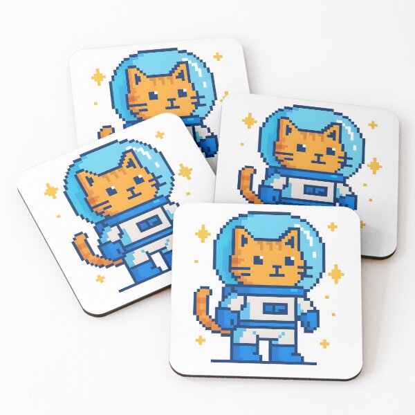 Item preview, Pixel Catstronaut – 8-bit cat in space designed and sold by AlphaAutomation.