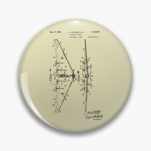 Item preview, 1946 Flying Wing Patent Drawing – Northrop YB-35 / YB-49 designed and sold by PatentCulture.