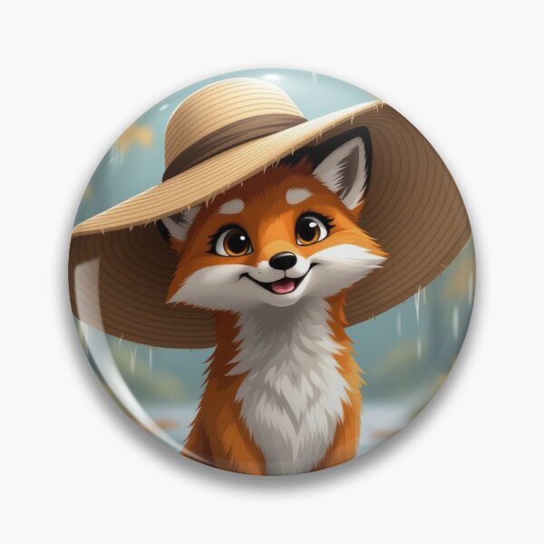 Item preview, Fox With a Sunhat in the Rain designed and sold by NerdscapeDC.