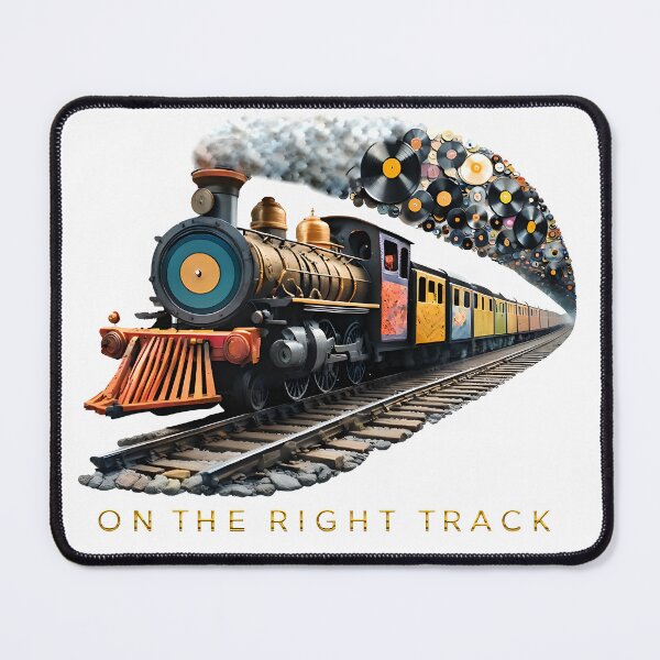 Item preview, Vintage Steam Train Graphic Tee, Locomotive T-Shirt, Vinyl Records Train Art, Music Lover's Gift, Unique Train Enthusiast Top, Graphic Tee designed and sold by TeeTimeTreasure.