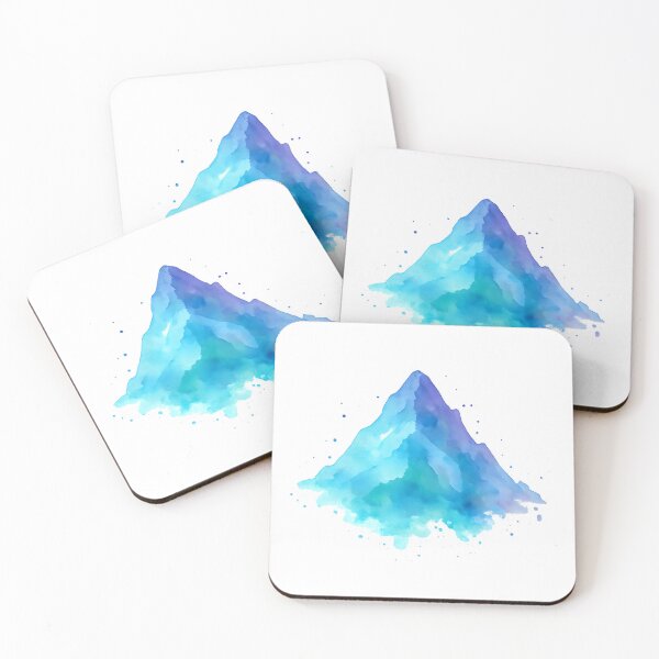 Item preview, Watercolor Mountain – Nature Art in Blue, Green and Purple designed and sold by AlphaAutomation.