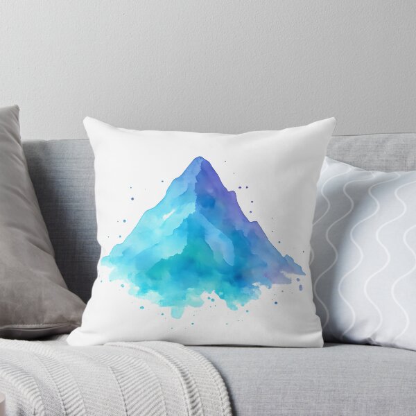 Item preview, Watercolor Mountain – Nature Art in Blue, Green and Purple designed and sold by AlphaAutomation.