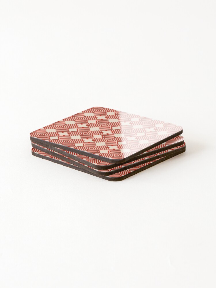 Thumbnail 4 of 5, Coasters (Set of 4), Geometric Maze Square Pattern designed and sold by Patternfluent.