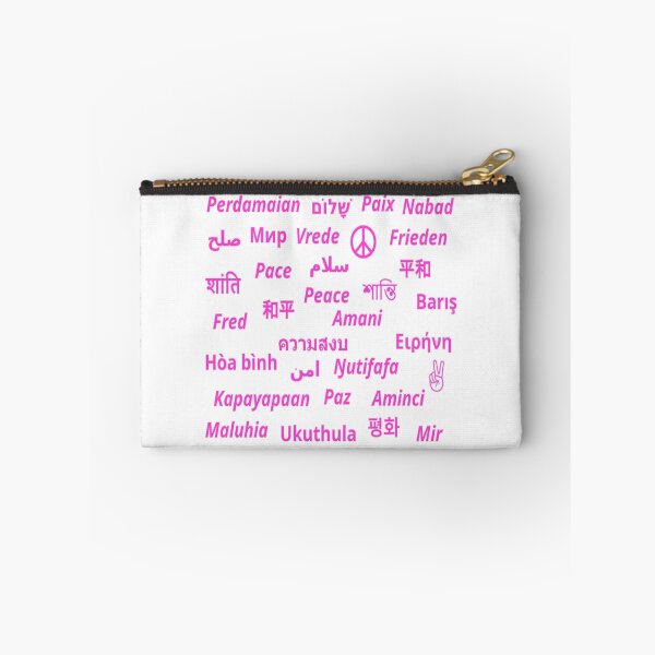 Item preview, Peace, Paix, Paz, Pace in many languages (pink) designed and sold by UnlockKnowledge.