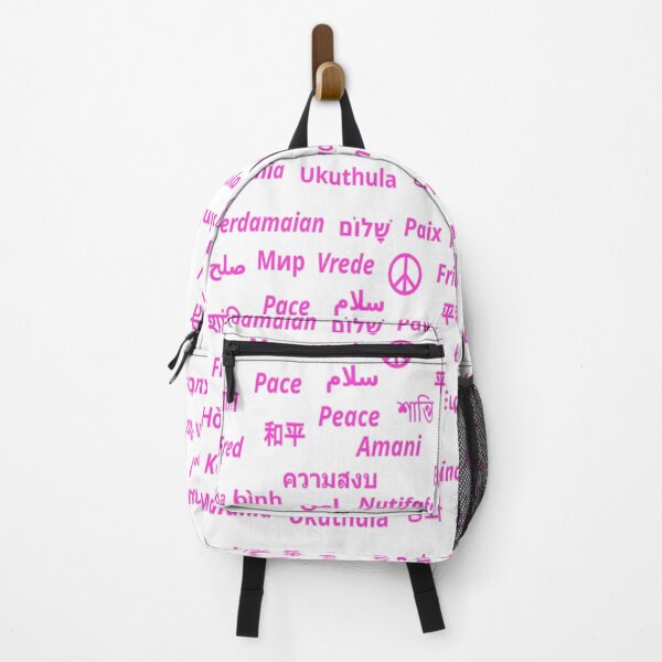 Item preview, Peace, Paix, Paz, Pace in many languages (pink) designed and sold by UnlockKnowledge.