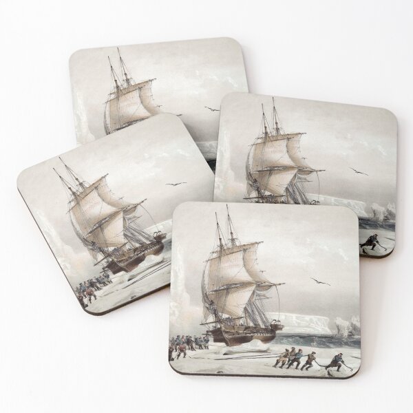 Item preview, Antartic expedition ship stuck on ice (1838) designed and sold by Vintagenaut.