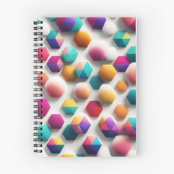 Item preview, Colorful Hexagons & Fluffy Clouds - Vibrant Abstract Art designed and sold by latelierdechris.