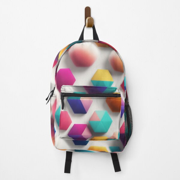 Item preview, Colorful Hexagons & Fluffy Clouds - Vibrant Abstract Art designed and sold by latelierdechris.