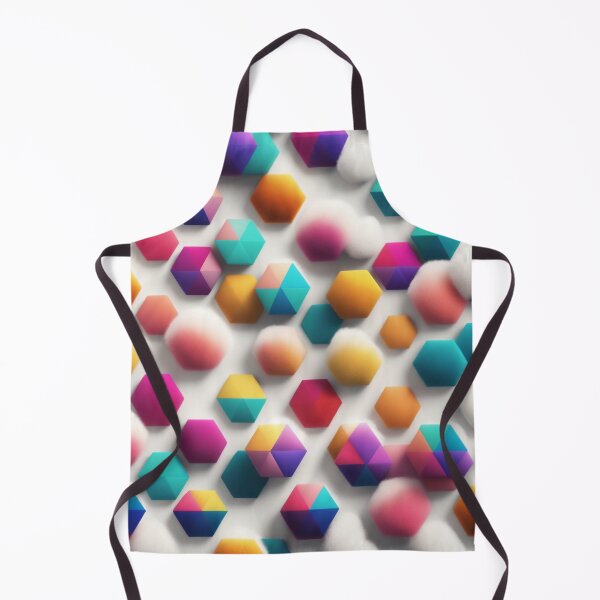 Item preview, Colorful Hexagons & Fluffy Clouds - Vibrant Abstract Art designed and sold by latelierdechris.