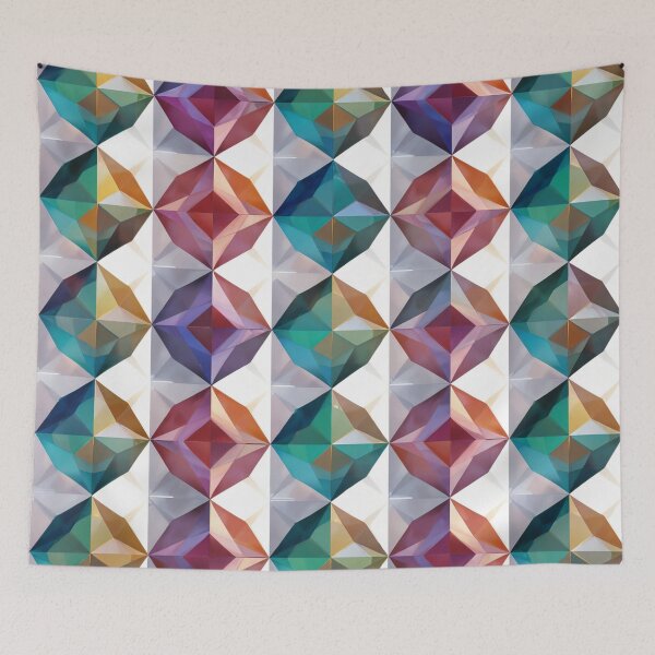 Item preview, Faceted Crystal Geometric Pattern - Vibrant Abstract Art designed and sold by latelierdechris.