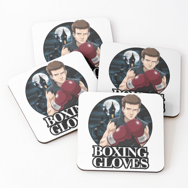 Item preview, Young boxer wearing gloves in a dark, moody setting designed and sold by ArtBoom73.
