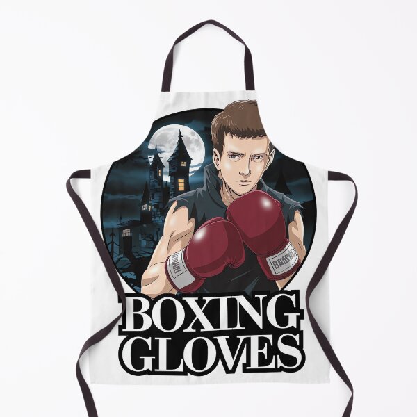 Item preview, Young boxer wearing gloves in a dark, moody setting designed and sold by ArtBoom73.