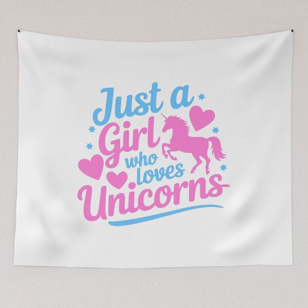 Item preview, Just A Girl Who Loves Unicorns. Pink and Blue Unicorn designed and sold by PMCreative.