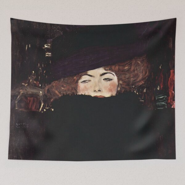 Item preview, Dame mit Hut und Federboa Klimt portrait designed and sold by EmeraldeaArt.