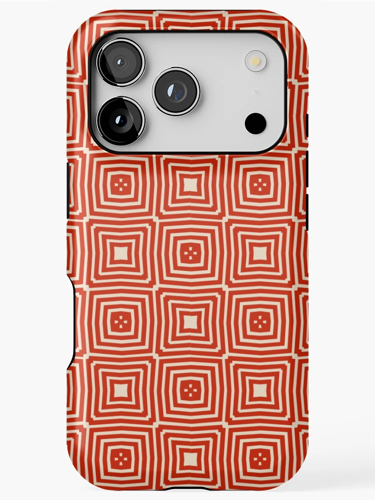 Thumbnail 1 of 4, iPhone Case, Concentric Square Geometric Pattern designed and sold by Patternfluent.