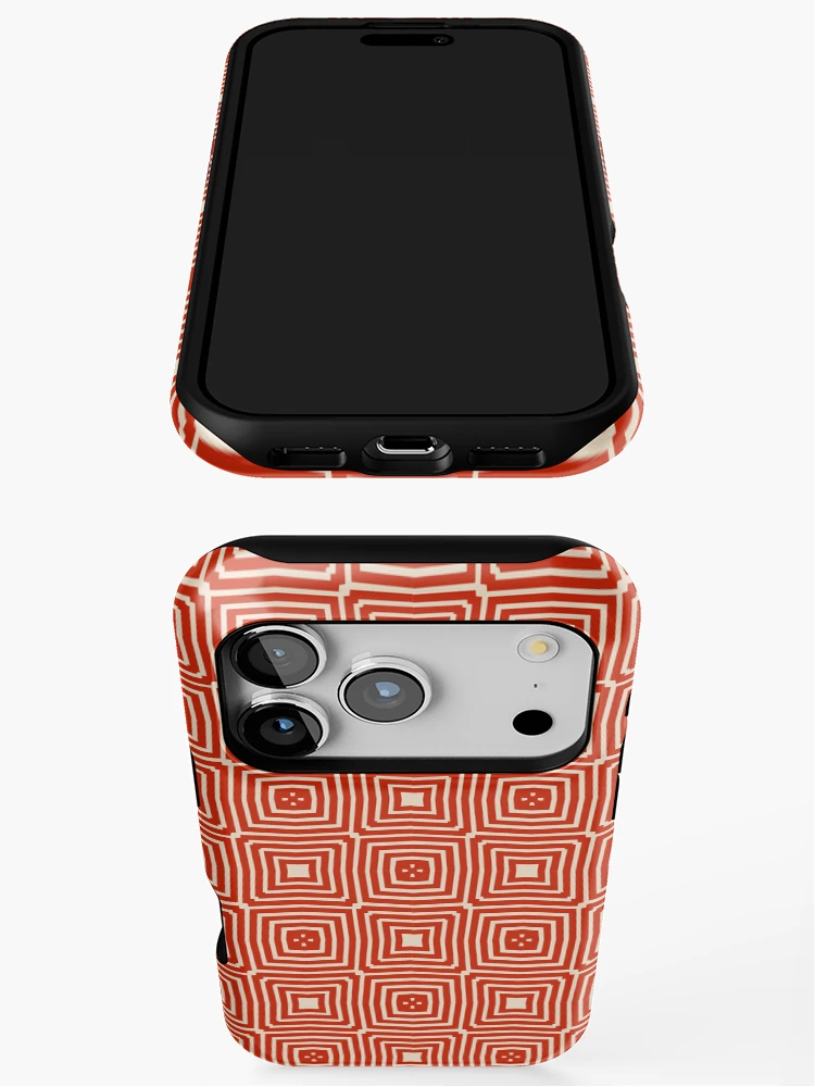 Thumbnail 3 of 4, iPhone Case, Concentric Square Geometric Pattern designed and sold by Patternfluent.