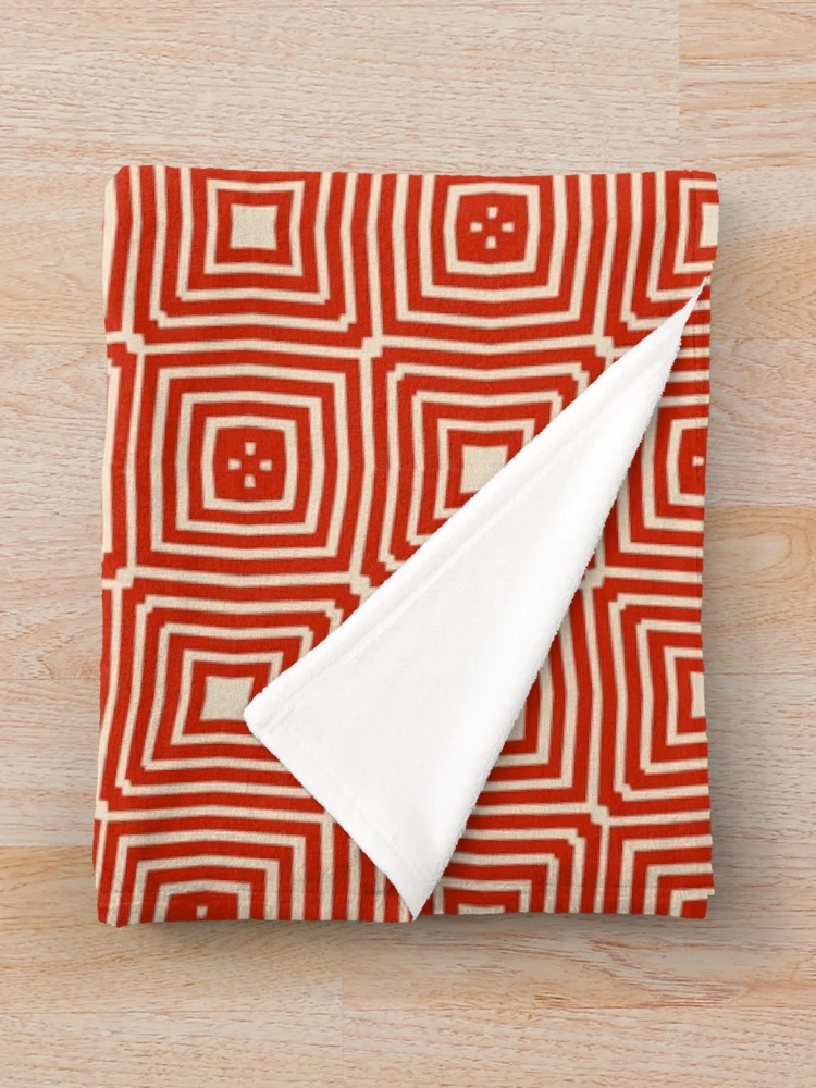 Thumbnail 3 of 6, Throw Blanket, Concentric Square Geometric Pattern designed and sold by Patternfluent.