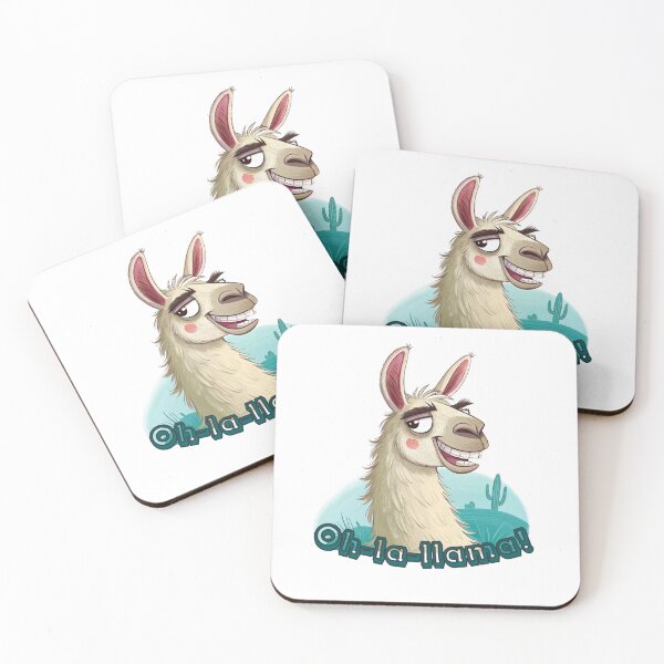 Item preview, Funny Oh-la-llama Cartoon Llama Smiling Meme Design designed and sold by ArtiQreate.